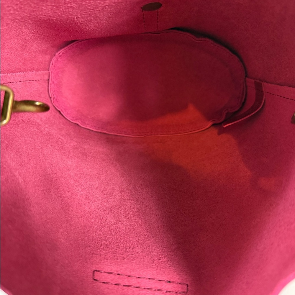 PORTLAND LEATHER Polly Bucket Bag Berry Good Full Grain Leather $128 - Picture 5 of 7